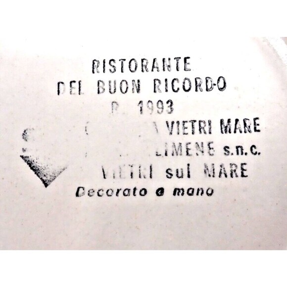 Vietri Italy Ceramic Pottery Blue White Dinner Salad Plate Vicenza Restaurant 9" - Picture 6 of 6